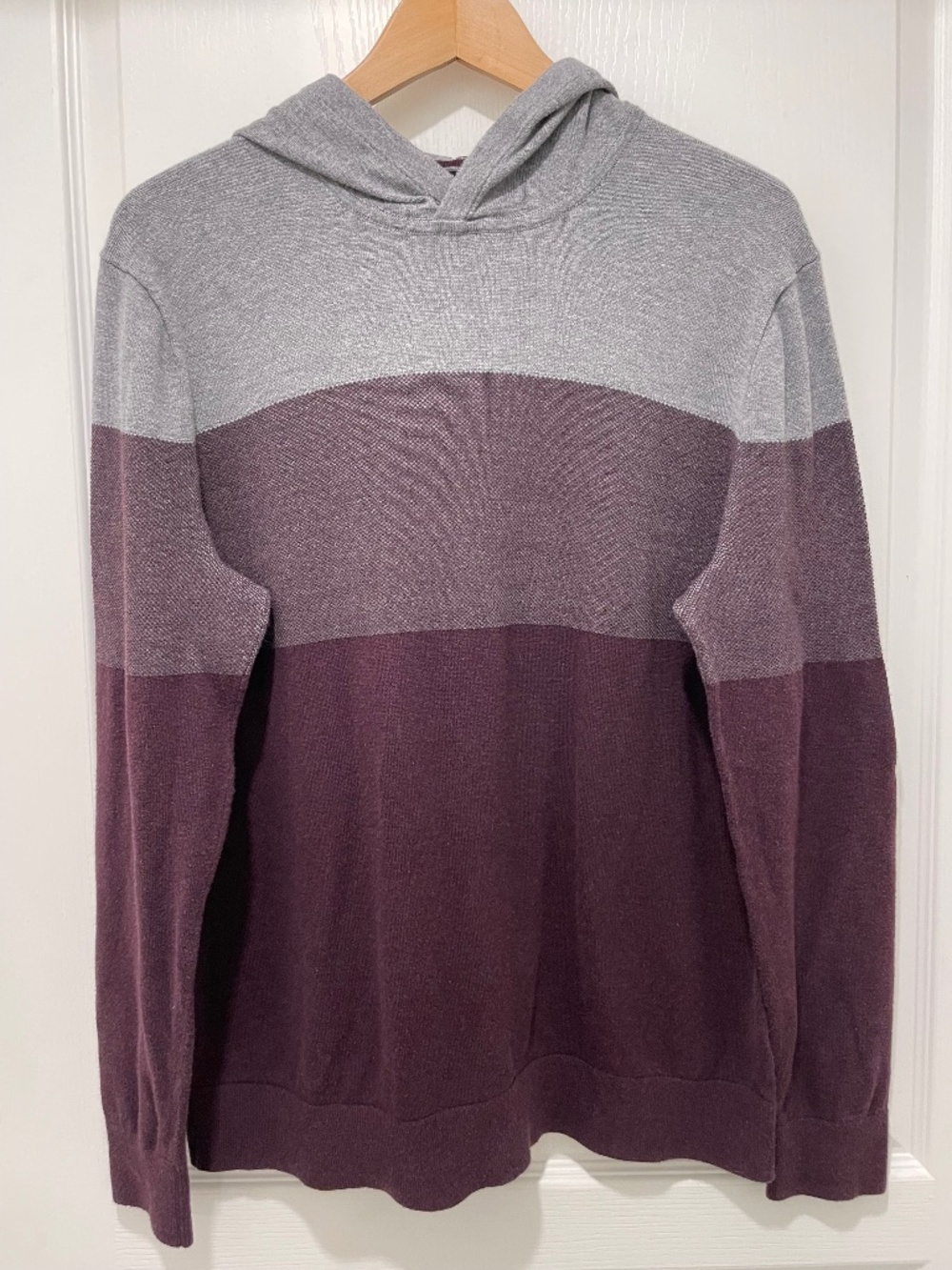 BANANA REPUBLIC 100% Supima Cotton Hooded Sweater Size Large Lightweight Knit
